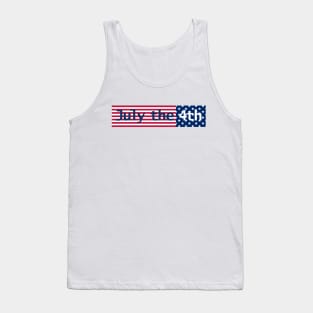 July 4th Typography in Stars and Stripes Text Tank Top